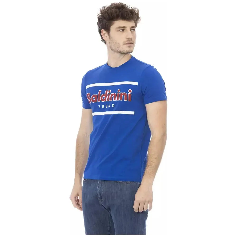 Baldinini Trend Blue Cotton Men T-Shirt BA-23176-XS