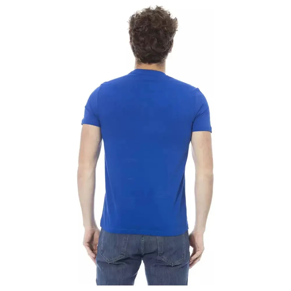 Baldinini Trend Blue Cotton Men T-Shirt BA-23176-XS