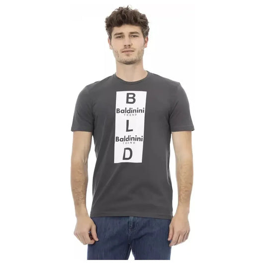 Baldinini Trend Gray Cotton Men T-Shirt Baldinini Trend Dark Slate Gray