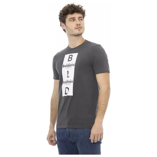 Baldinini Trend Gray Cotton Men T-Shirt Baldinini Trend Dark Slate Gray