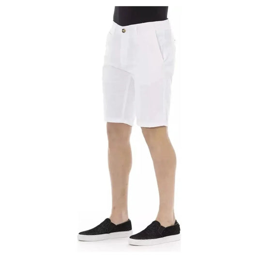 Baldinini Trend White Cotton Men's Bermuda Short Baldinini Trend Light Gray