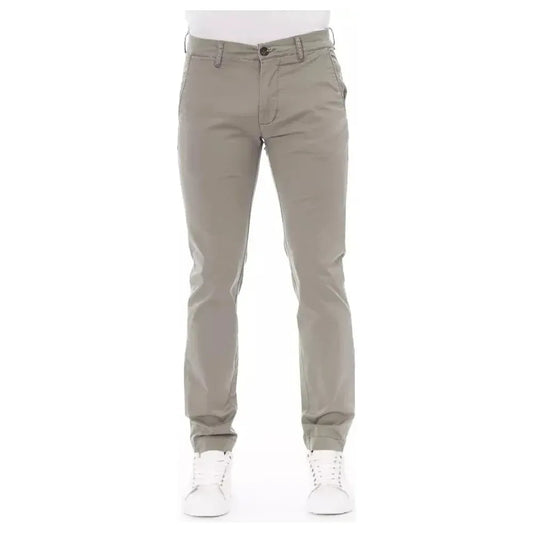 Baldinini Trend Beige Cotton Men Chino Pant Baldinini Trend Rosy Brown