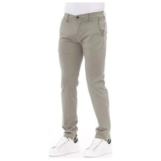 Baldinini Trend Beige Cotton Men Chino Pant Baldinini Trend Rosy Brown