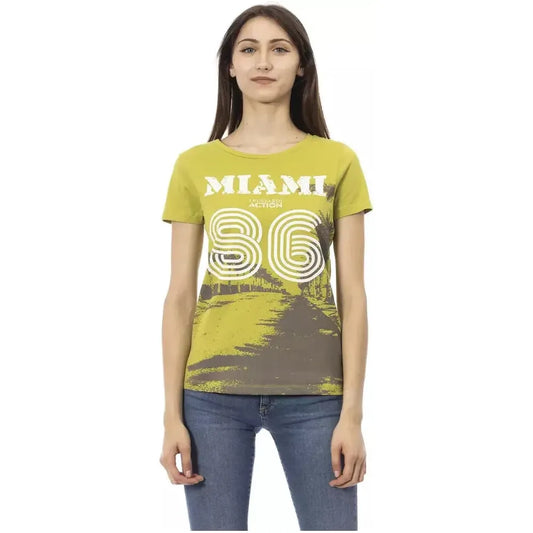 Trussardi Action Green Cotton Women T-Shirt Trussardi Action Dark Khaki