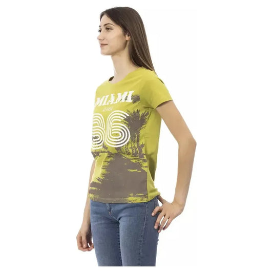 Trussardi Action Green Cotton Women T-Shirt Trussardi Action Dim Gray