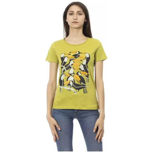 Trussardi Action Green Cotton Women T-Shirt Trussardi Action Dark Khaki