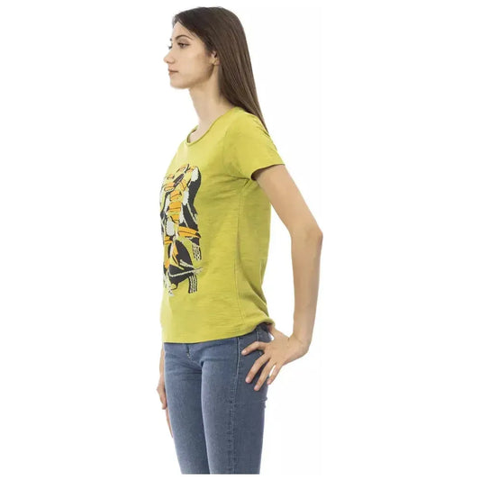 Trussardi Action Green Cotton Women T-Shirt Trussardi Action Dark Khaki