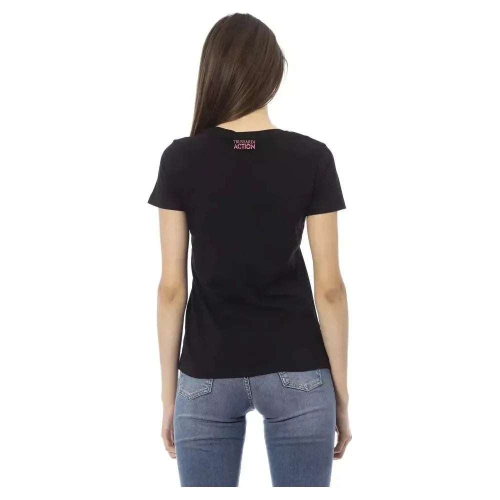 Trussardi Action Black Cotton T-Shirt
