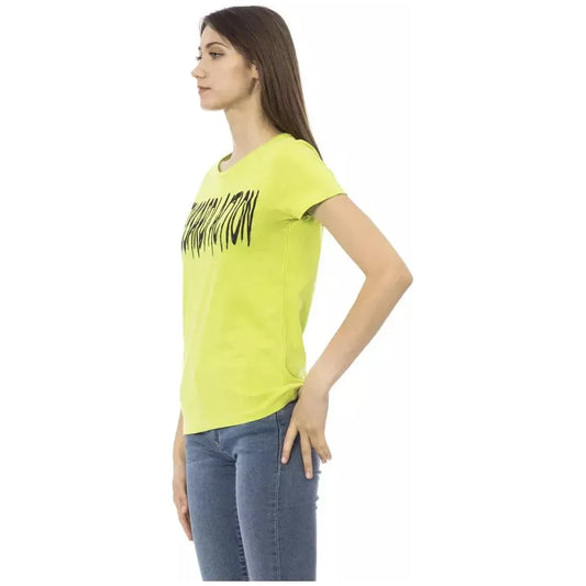 Trussardi Action Green Cotton Women T-Shirt Trussardi Action Tan