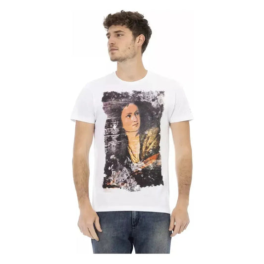 Trussardi Action White Cotton Men T-Shirt Trussardi Action Dark Slate Gray