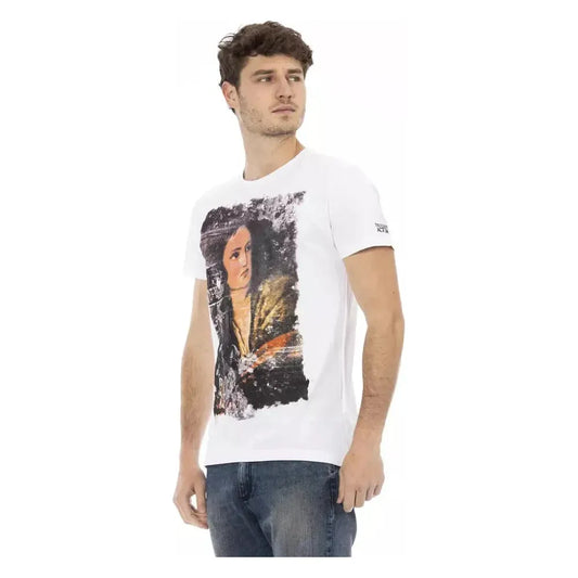 Trussardi Action White Cotton Men T-Shirt Trussardi Action Light Gray