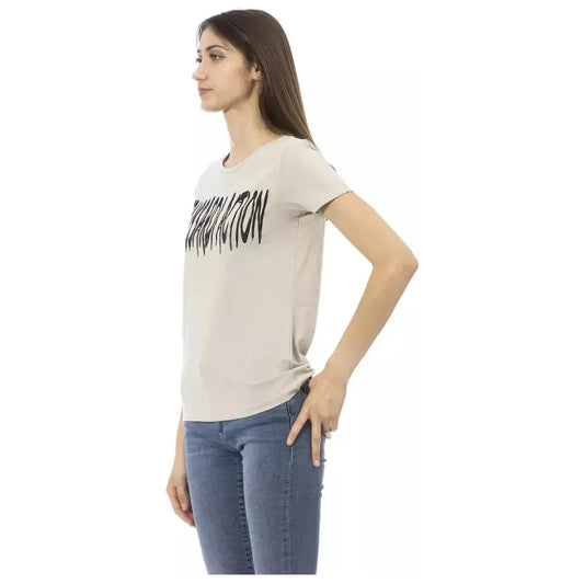 Trussardi Action Beige Cotton Women T-Shirt Trussardi Action Gray