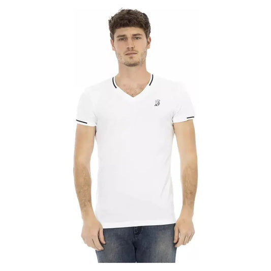 Trussardi Action White Cotton Men T-Shirt Trussardi Action Antique White