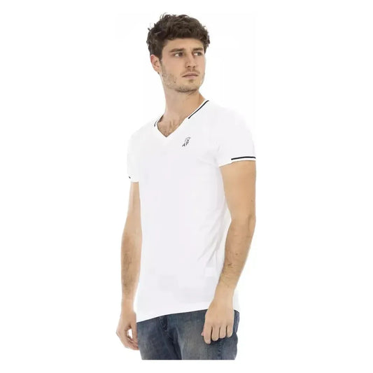 Trussardi Action White Cotton Men T-Shirt Trussardi Action Antique White