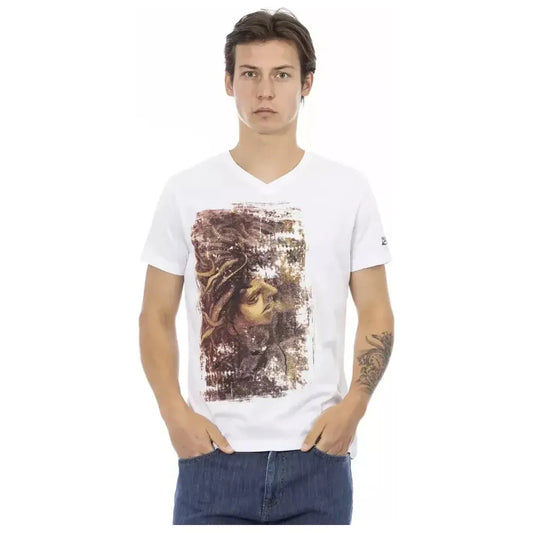 Trussardi Action White Cotton Men T-Shirt Trussardi Action Light Gray
