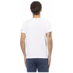 Trussardi Action Elegant V-Neck Tee with Chic Front Print