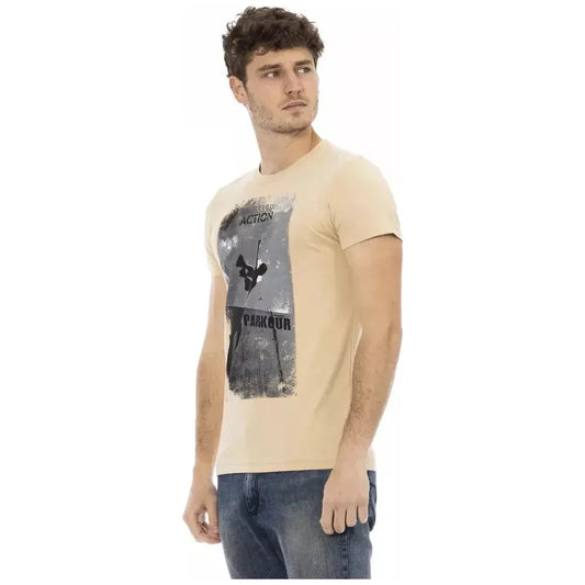 Trussardi Action Beige Cotton Men T-Shirt Trussardi Action Tan