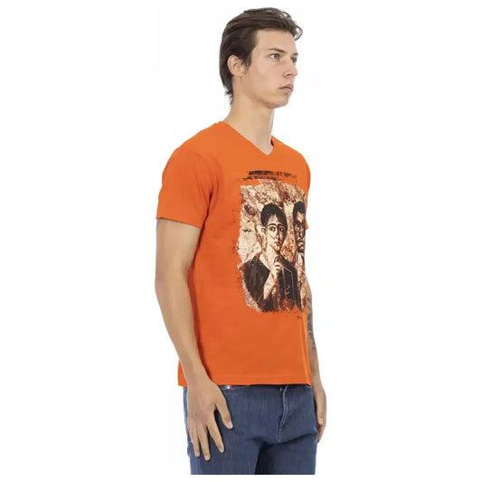 Trussardi Action Orange Cotton Men T-Shirt Trussardi Action Coral