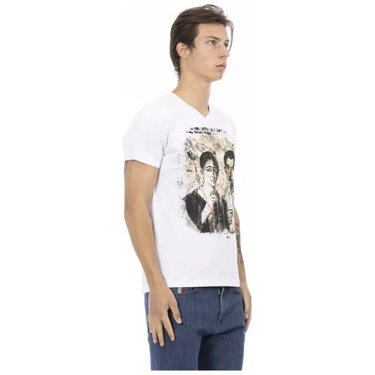 Trussardi Action White Cotton Men's T-Shirt Trussardi Action Dark Slate Gray