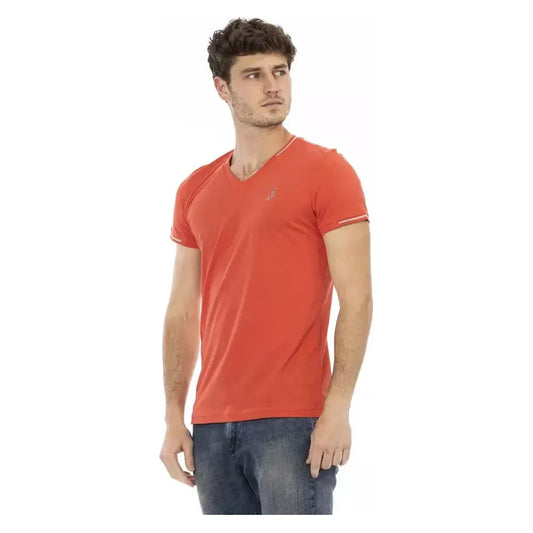 Trussardi Action Orange Cotton Men T-Shirt Trussardi Action Chocolate