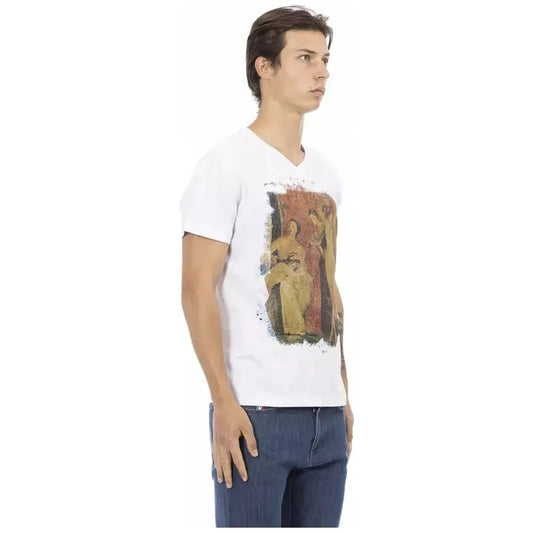 Trussardi Action White Cotton Men's T-Shirt Trussardi Action Light Gray