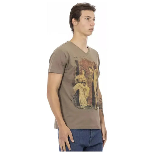 Trussardi Action Brown Cotton Men T-Shirt Trussardi Action Rosy Brown