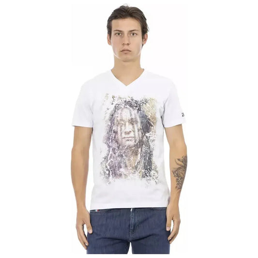 Trussardi Action White Cotton Men's T-Shirt Trussardi Action Light Gray