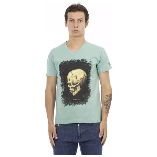 Trussardi Action Green Cotton Men T-Shirt Trussardi Action Gray