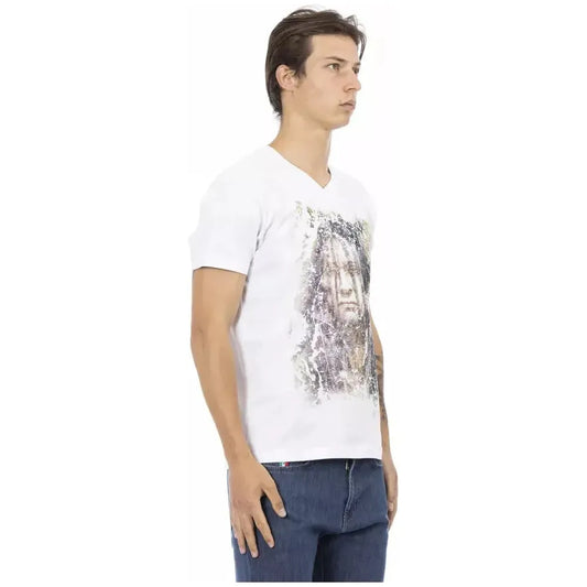 Trussardi Action White Cotton Men's T-Shirt Trussardi Action Light Gray