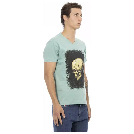 Trussardi Action Green Cotton Men T-Shirt Trussardi Action Gray