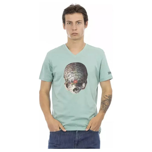 Trussardi Action Green Cotton Men T-Shirt Trussardi Action Gray