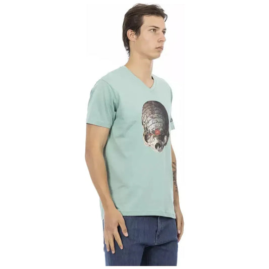 Trussardi Action Green Cotton Men T-Shirt Trussardi Action Gray