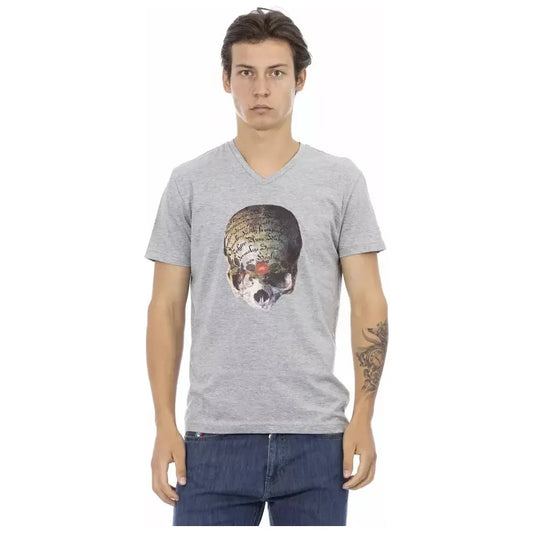 Trussardi Action Gray Cotton Men T-Shirt Trussardi Action Gray
