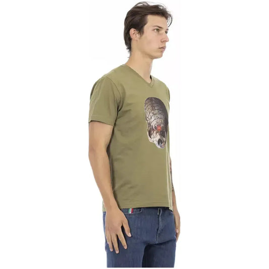 Trussardi Action Green Cotton Mens T-Shirt Trussardi Action Rosy Brown
