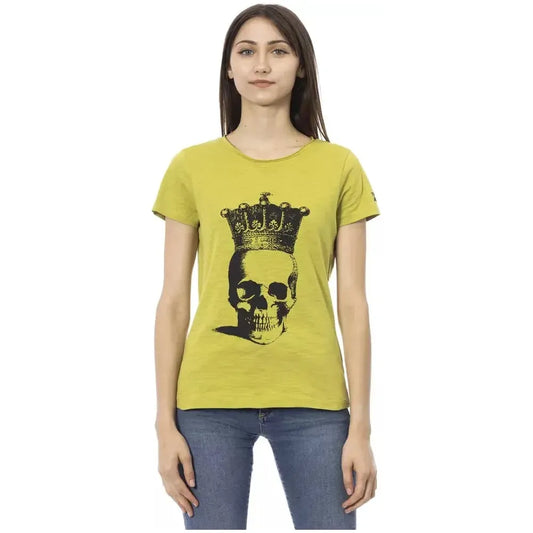 Trussardi Action Green Cotton Women T-Shirt Trussardi Action Dark Khaki