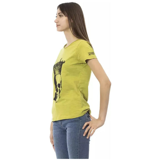 Trussardi Action Green Cotton Women T-Shirt Trussardi Action Dark Khaki
