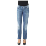 BYBLOS Blue Cotton Women's Regular Fit Jean