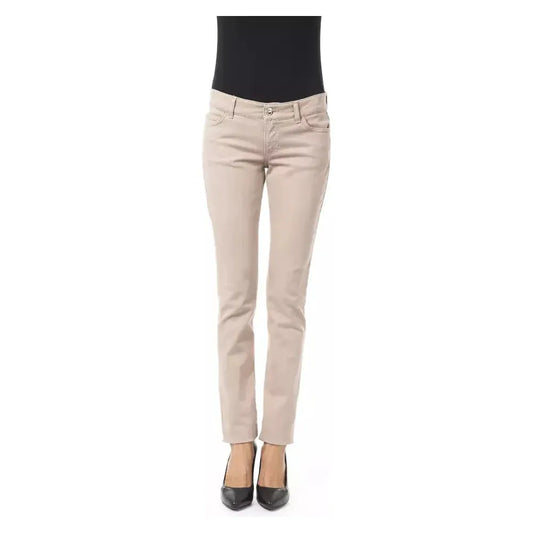 BYBLOS Beige Cotton Women Pant with Chain Detail on Pocket BYBLOS Gray