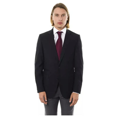 Uominitaliani Black Wool Men's Blazer