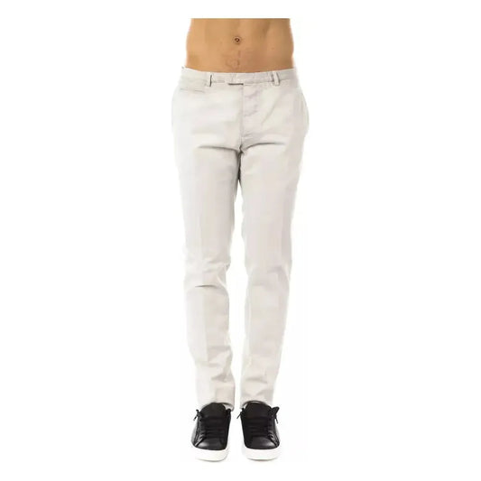 Uominitaliani Gray Cotton Men's Casual Pant Jeans & Pants Uominitaliani Light Gray