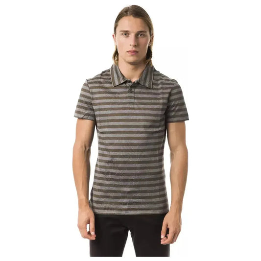 BYBLOS Gray Cotton Men Polo Shirt BYBLOS Dim Gray