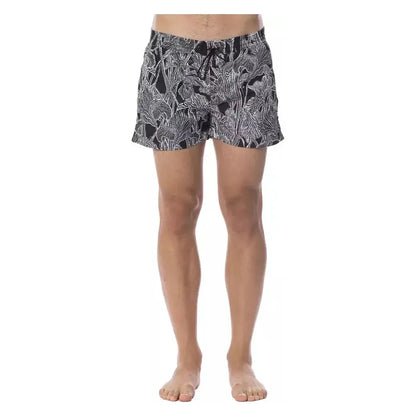 Roberto Cavalli Sport Black Polyester Men's Swimwear 1728,4XL,67345744032,Black and White,Clothing,IT46 | S,IT48 | M,IT50 | L,IT52 | XL,IT54 | XXL,IT56 | 3XL,Men,Men - Clothing,New with tags,Roberto Cavalli Sport,Short and Mini - Shorts - Clothing,Shorts