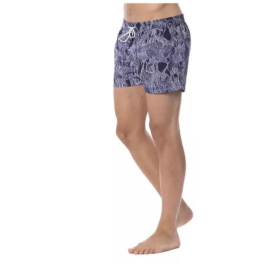 Roberto Cavalli Sport Blue Polyester Men Swimsuit Roberto Cavalli Sport Rosy Brown