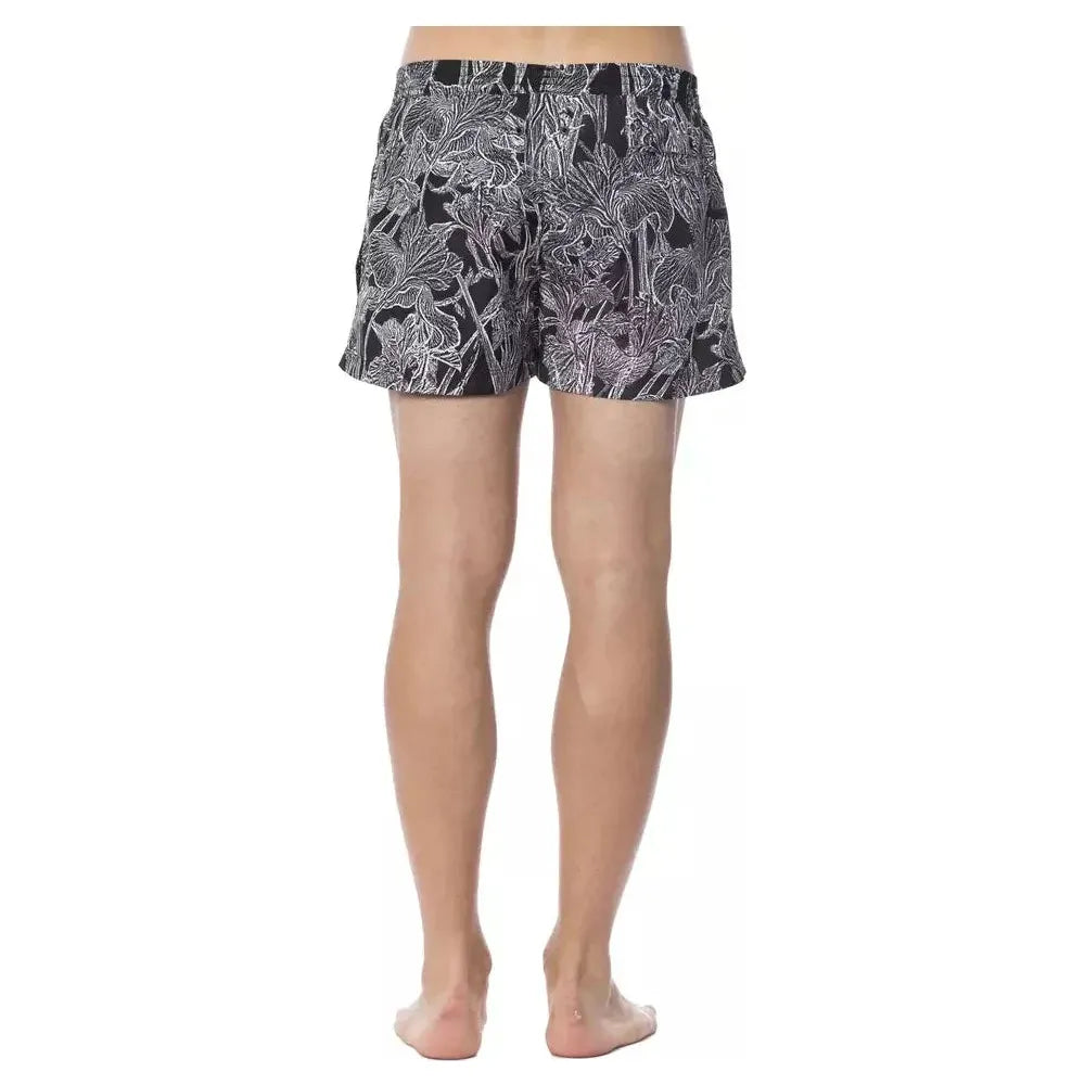 Roberto Cavalli Sport Black Polyester Men's Swimwear