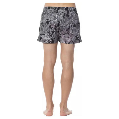 Roberto Cavalli Sport Black Polyester Men's Swimwear 1728,4XL,67345744032,Black and White,Clothing,IT46 | S,IT48 | M,IT50 | L,IT52 | XL,IT54 | XXL,IT56 | 3XL,Men,Men - Clothing,New with tags,Roberto Cavalli Sport,Short and Mini - Shorts - Clothing,Shorts