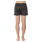 Roberto Cavalli Sport Army Polyester Men Swim Trunk