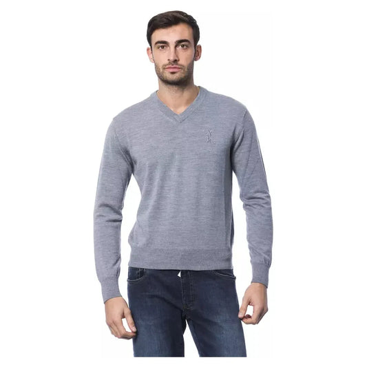 Billionaire Italian Couture Gray Merino Wool Men Sweater Billionaire Italian Couture Light Slate Gray