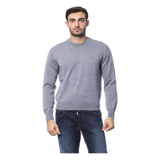Billionaire Italian Couture Gray Merino Wool Men Sweater Billionaire Italian Couture Dark Gray