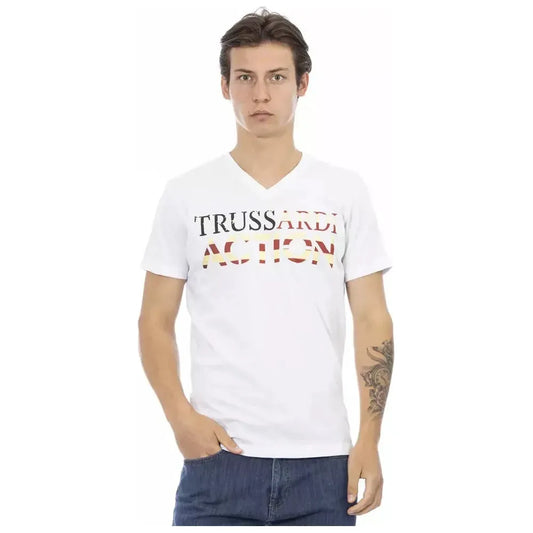 Trussardi Action White Cotton Men's T-Shirt Trussardi Action Light Gray
