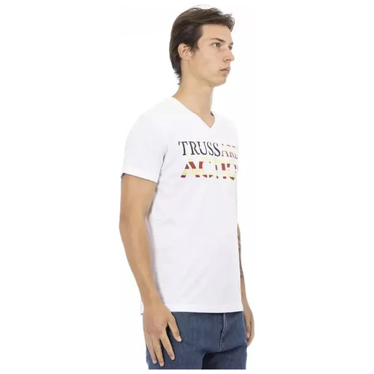 Trussardi Action White Cotton Men's T-Shirt Trussardi Action Dark Slate Gray